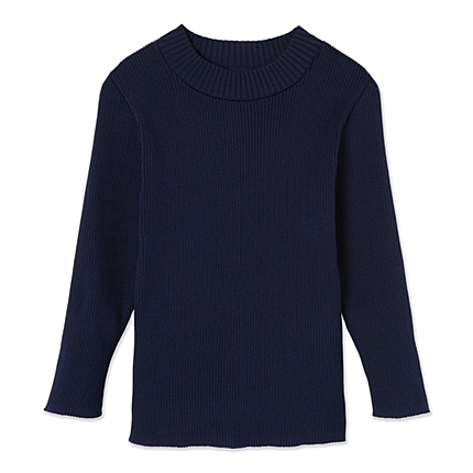 リブハーフスリーブニット