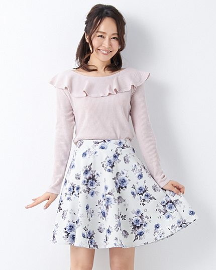 花柄フレア／スカートB