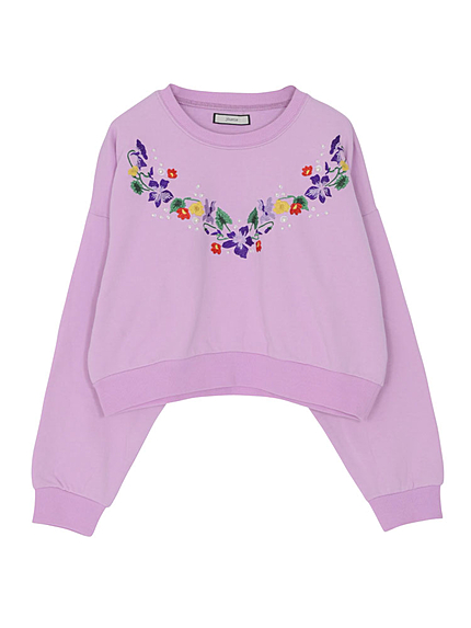 フラワー＆パール刺繍トップス