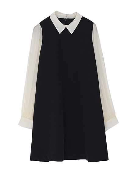 袖プリーツAラインOP