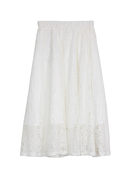 レースロングフレアスカート