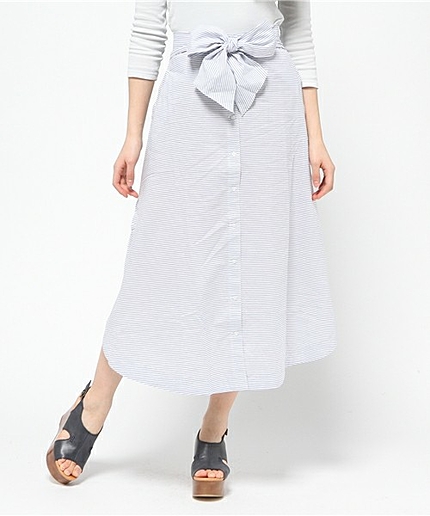 theFIFTHストライプリボンスカート/theFIFTH STLP RBN SK