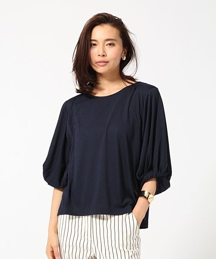 【機能素材】ソデボリュームプルオーバー7分袖