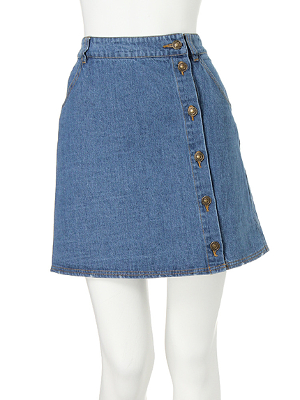 【sc】デザインボタンデニム台形スカート
