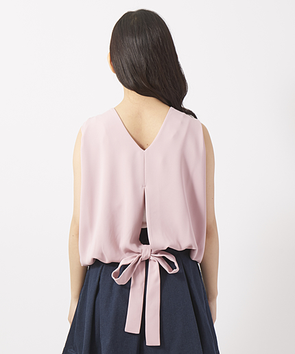 バックリボントップス