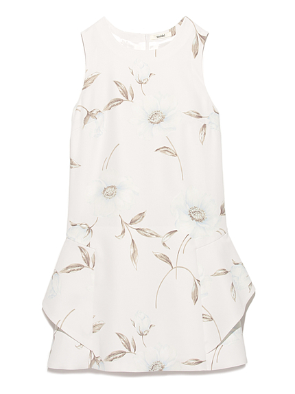 ペールトーンフラワーワンピース