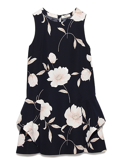 ペールトーンフラワーワンピース