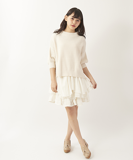 オフタートルニットコンビOP