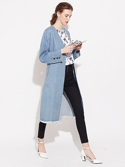 【CASUAL】デニムガウンコート