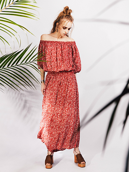 フラワーオフショルコンビネゾン