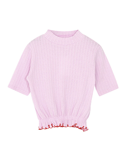 ケーブルフリルカットソー