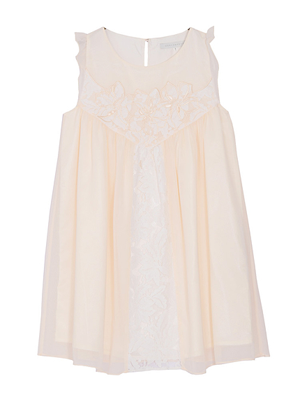 【DUO】 シフォン刺繍レースワンピース