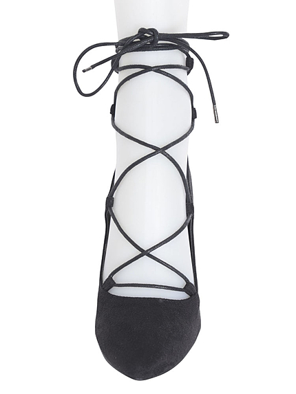 【WEB限定】レースアップローヒールパンプス