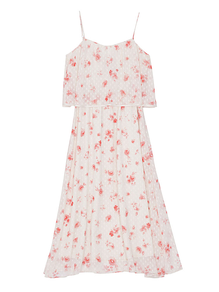 フラワードットBACKリボンロングOP