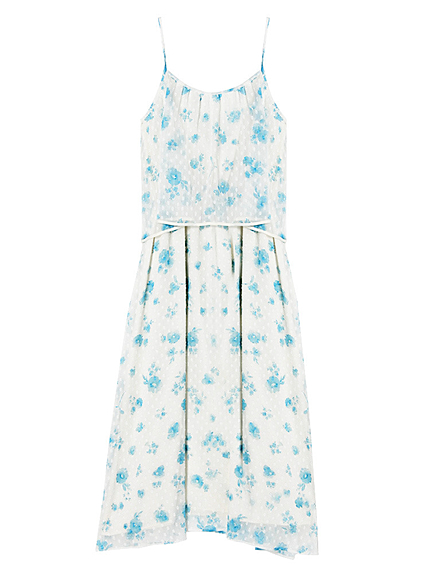 フラワードットBACKリボンロングOP