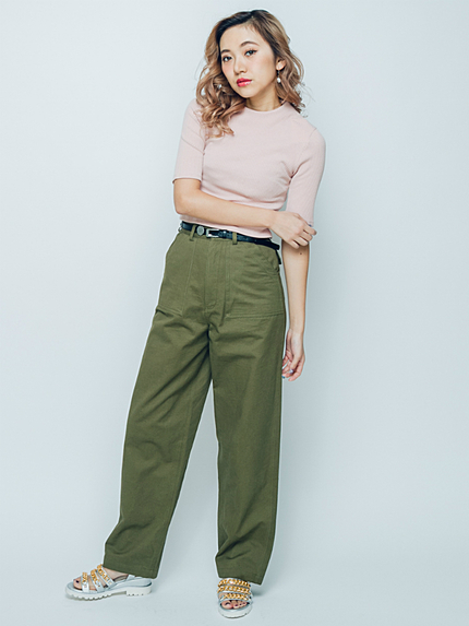 ミリタリーワイドパンツ