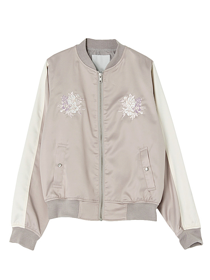 【DUO】 Flower刺繍スカジャンブルゾン