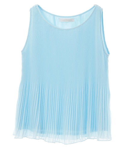 シフォンプリーツノースリBL