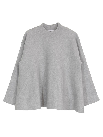 モックネックワイドニットプルオーバー