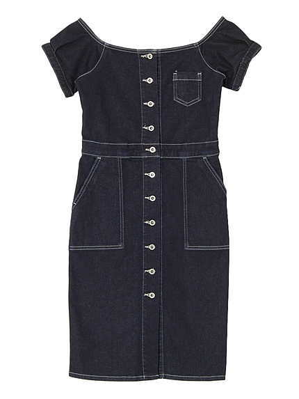 デニムオフショルワンピース