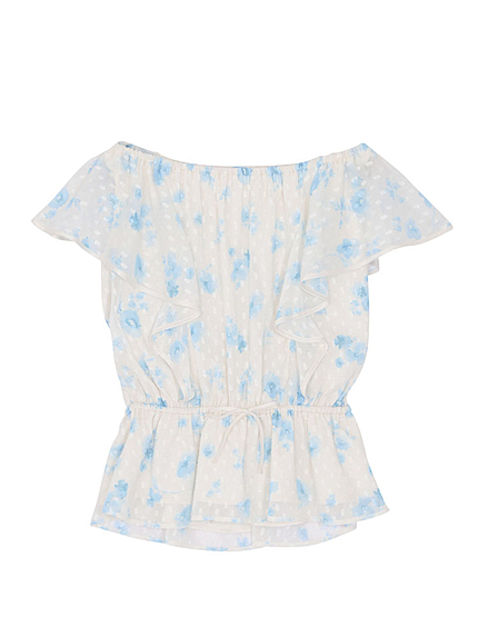 【DUO】 フラワードットオフショルブラウス