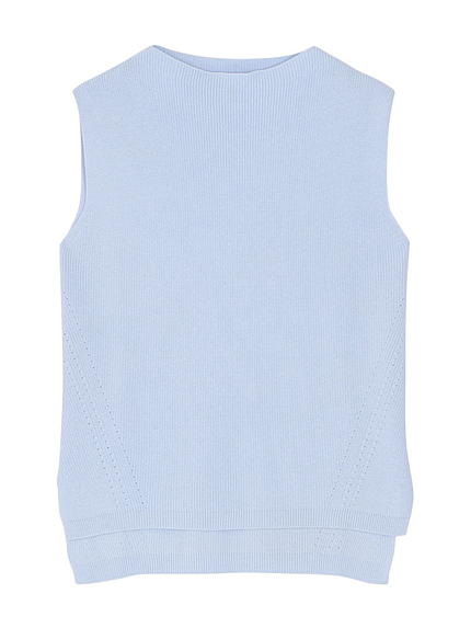 【BSC】サイドスリットボトルネックノースリニット