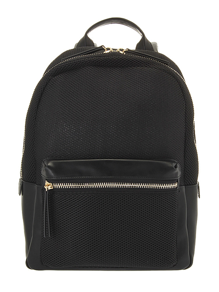 メッシュコンビレザーリュック