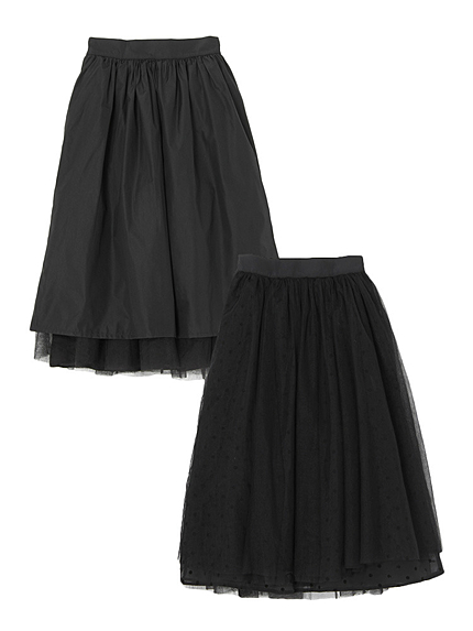 リバーシブルチュールスカート