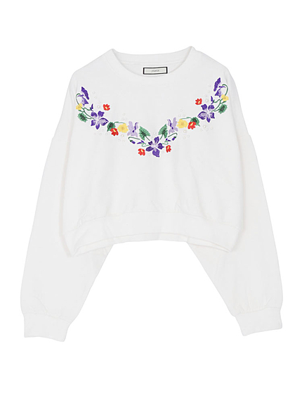 フラワー＆パール刺繍トップス