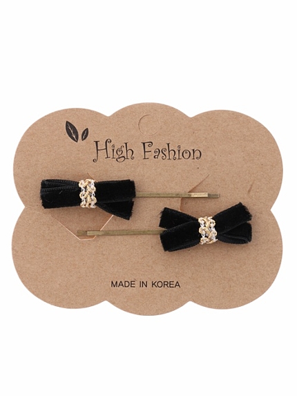 WEGO/ベロアリボンヘアピンセット