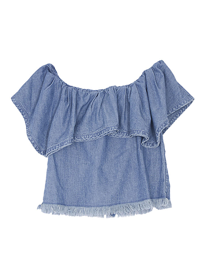 オフショルデニムトップ