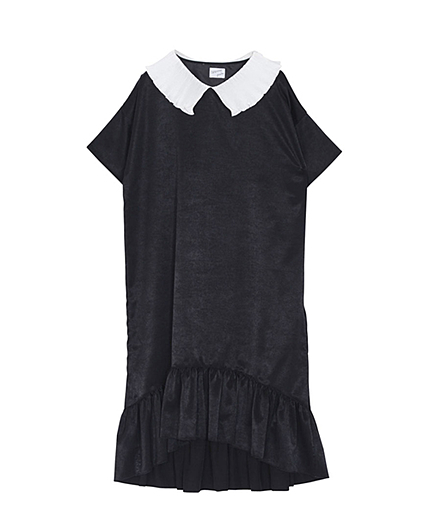 プリーツ×フリルワンピース