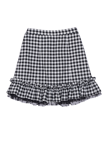 ギンガムフリルミニスカート