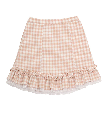 ギンガムフリルミニスカート