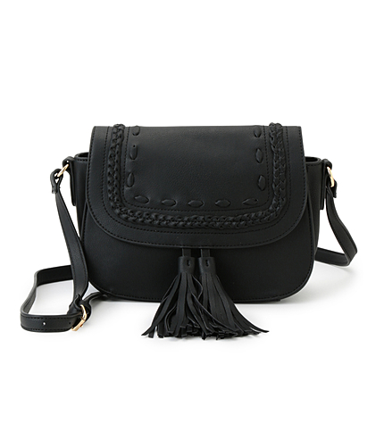 編み込みフラップショルダーバッグ