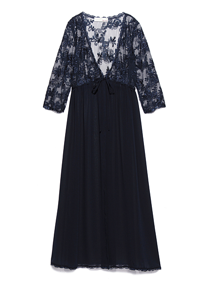 シフォン切替ロングガウン