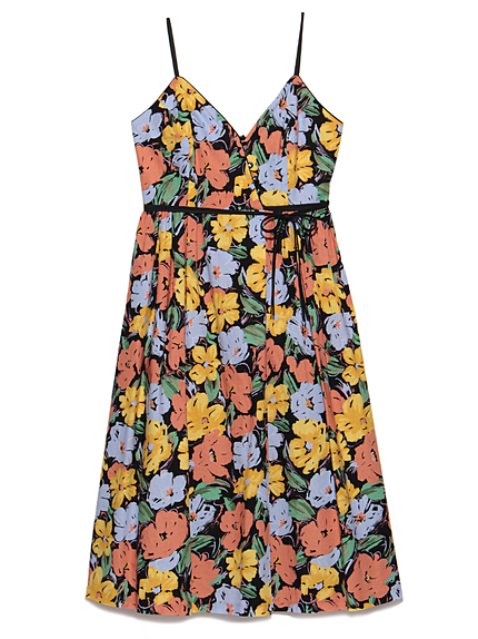 大花ラップ風キャミワンピース