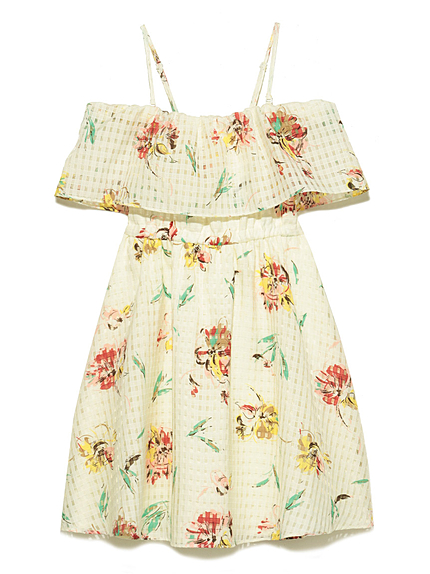 フラワーチェックワンピース