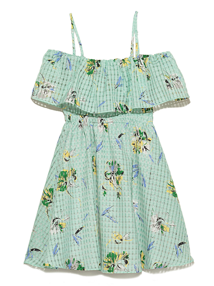 フラワーチェックワンピース