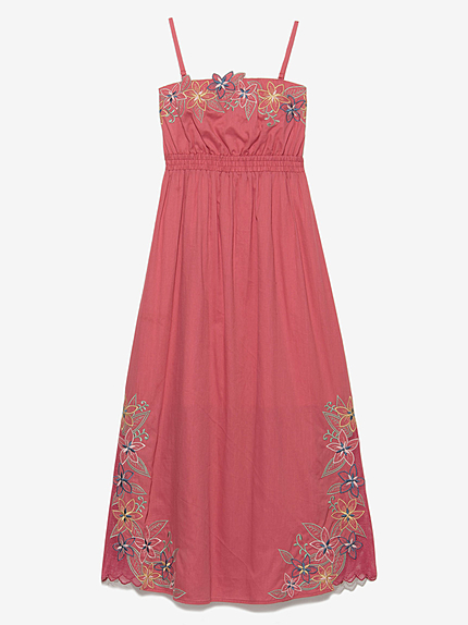 カラフル刺繍ベアマキシワンピース