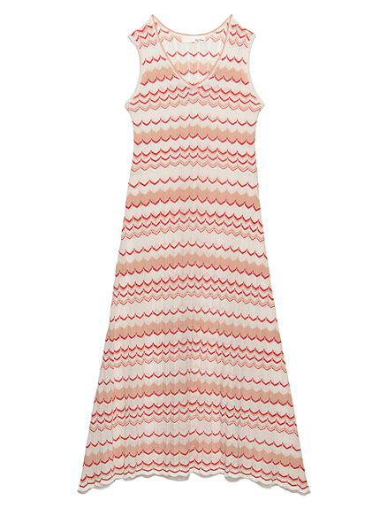 ジグザグ編みニットワンピース