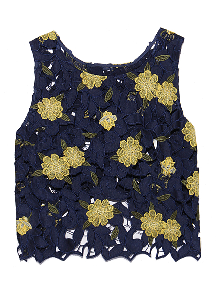 サテンレーストップス