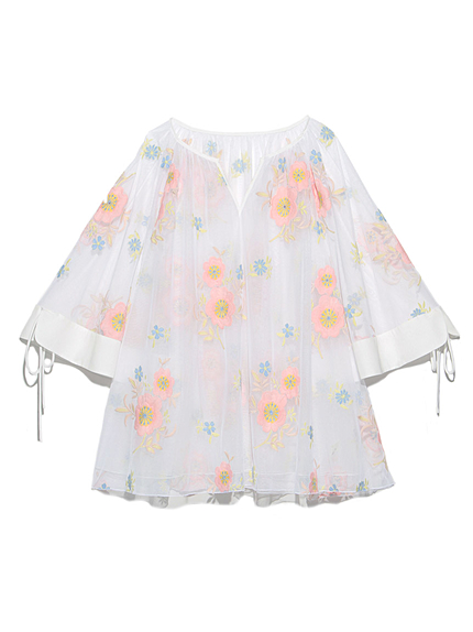 チュール刺繍チュニック