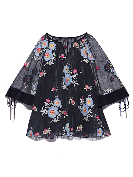 チュール刺繍チュニック