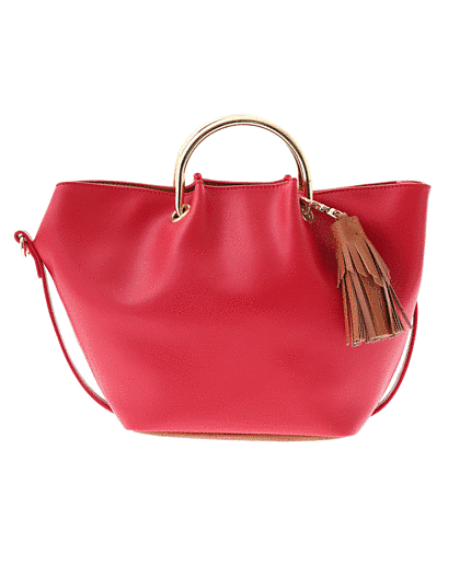 メタルハンドルバッグ