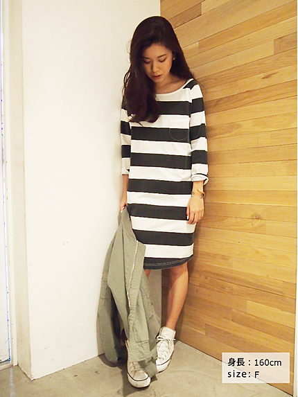 【Casual】プリントボーダーカットOP