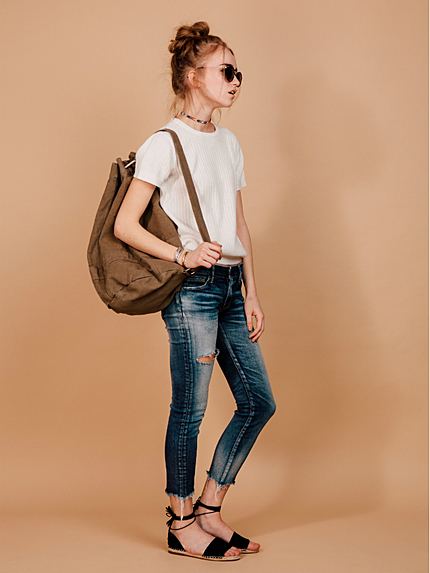 【Casual】ハーフスリーブリブニット