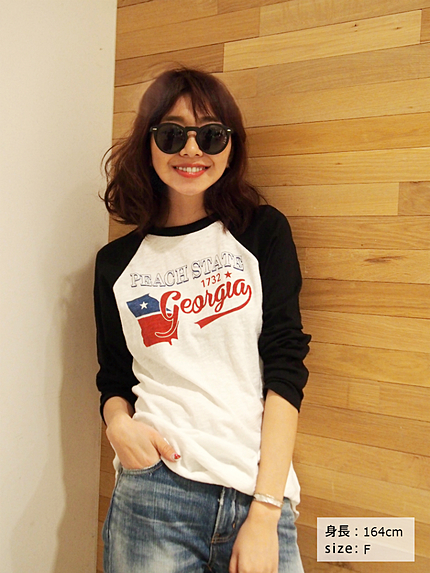 【Casual】GeorgiaプリントラグランL/S Tee
