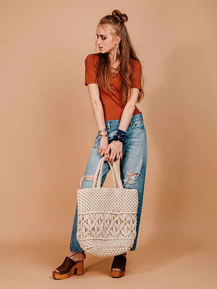 【Casual】テレコレースアップTee