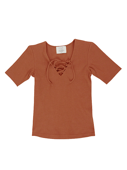 【Casual】テレコレースアップTee